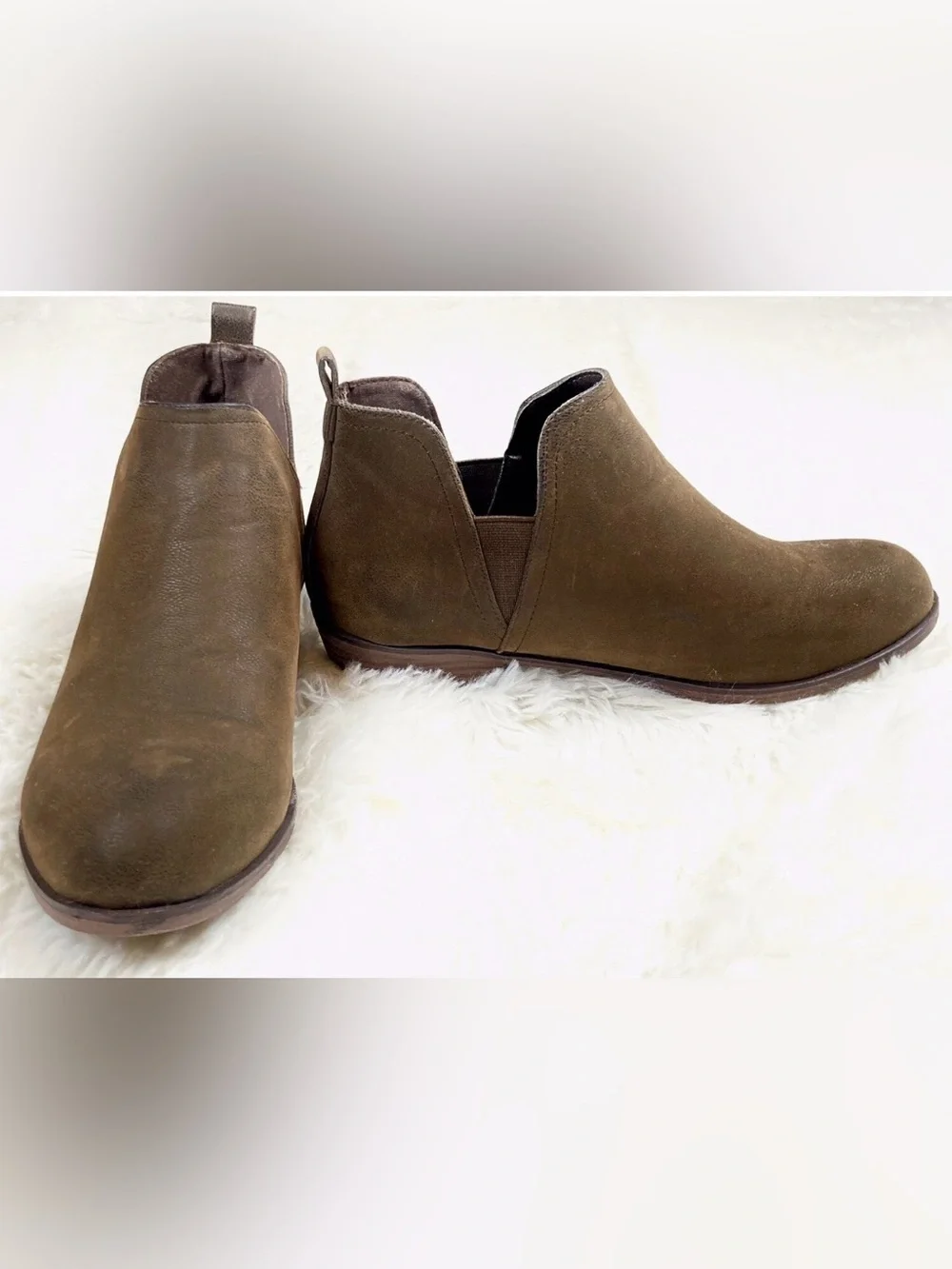 Pierre Dumas Womens Kenzie-2 size 8.5 Brown Faux Suede Slip On Bootie Retail $55